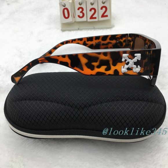 Leopard print frames brown lenses fashion sunglasses - Picture 2 of 4